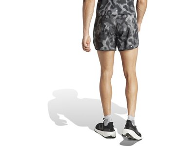 ADIDAS Herren Shorts Own the Run 3-Streifen Allover Print (Länge 5 Zoll) Grau