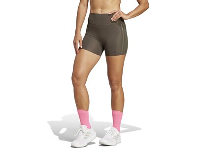 ADIDAS Damen Tight Optime 4-Inch Raw-Cut-Hem Braun