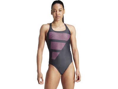 ADIDAS Damen Badeanzug Big Bars Graphic Grau