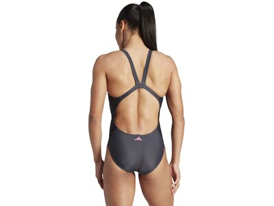 ADIDAS Damen Badeanzug Big Bars Graphic Grau