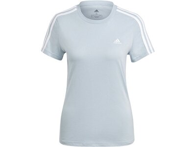 ADIDAS Damen Shirt LOUNGEWEAR Essentials Slim 3-Streifen Silber