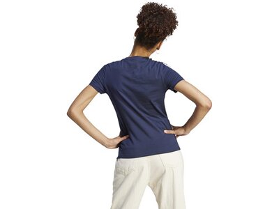 ADIDAS Damen Shirt LOUNGEWEAR Essentials Slim 3-Streifen Blau