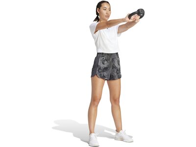 ADIDAS Damen Shorts Pacer Essentials AOP Flower Tie-Dye Knit Grau