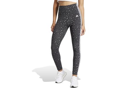 ADIDAS Damen Tight Essentials 3-Streifen Animal Print Grau