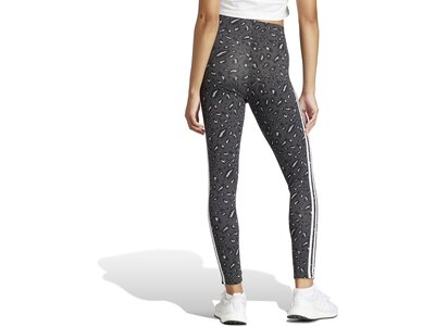 ADIDAS Damen Tight Essentials 3-Streifen Animal Print Grau