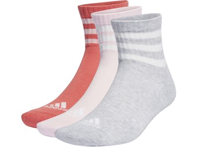 ADIDAS Herren Socken 3-Streifen Cushioned Sportswear Mid-Cut, 3 Paar Grau