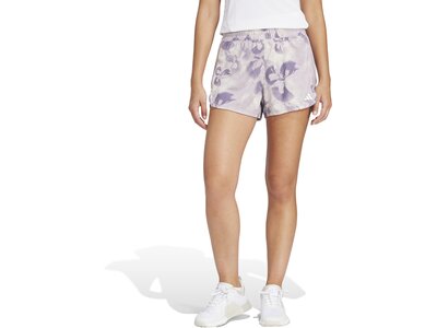 ADIDAS Damen Shorts Pacer Essentials AOP Flower Tie-Dye Knit Silber