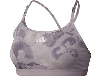 ADIDAS Damen BH Aeroreact Training Essentials Light Support Tie-Dye Flower-Print Grau