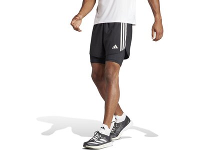 ADIDAS Herren Shorts Own the Run 3-Streifen 2-in-1 Schwarz