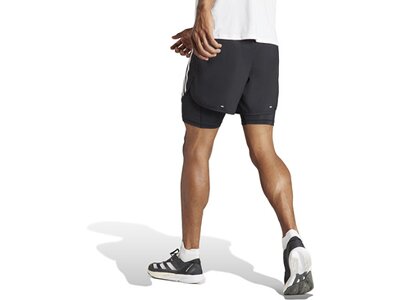 ADIDAS Herren Shorts Own the Run 3-Streifen 2-in-1 Schwarz