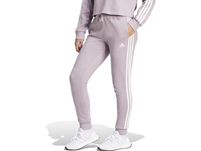 ADIDAS Damen Hose Essentials 3-Streifen French Terry Cuffed Silber