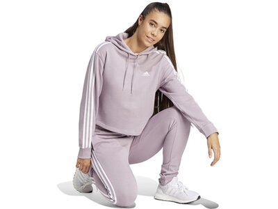 ADIDAS Damen Hose Essentials 3-Streifen French Terry Cuffed Silber