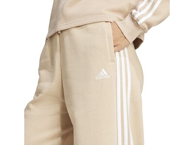 ADIDAS Damen Hose Essentials 3-Streifen Fleece Wide Braun