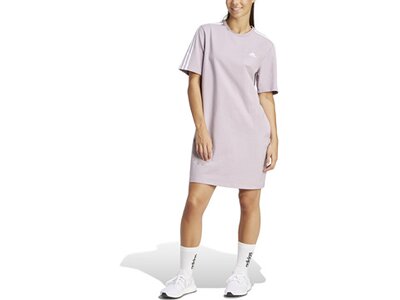ADIDAS Damen Kleid Essentials 3-Streifen Single Jersey Boyfriend -Kleid Grau