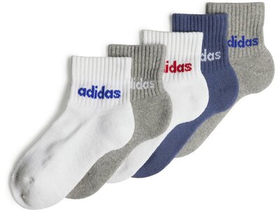 ADIDAS Kinder Socken Kids Linear Ankle, 5 Paar Silber