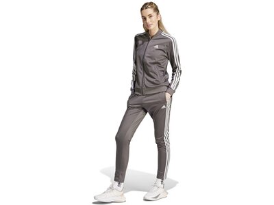 ADIDAS Damen Sportanzug Essentials 3-Streifen Grau