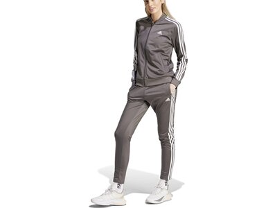 ADIDAS Damen Sportanzug Essentials 3-Streifen Grau