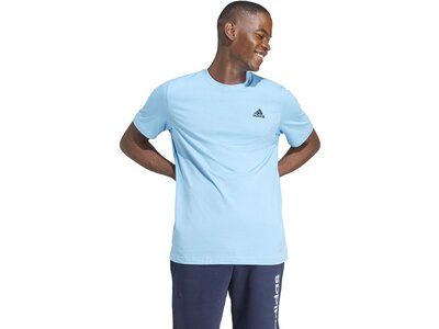 ADIDAS Herren Shirt Essentials Single Jersey Embroidered Small Logo Blau