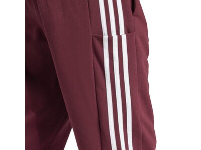 ADIDAS Herren Hose Essentials French Terry Tapered Cuff 3-Streifen Rot