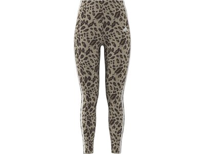 ADIDAS Damen Tight Essentials 3-Streifen Animal Print Braun