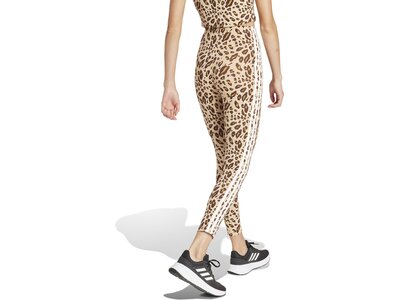 ADIDAS Damen Tight Essentials 3-Streifen Animal Print Braun