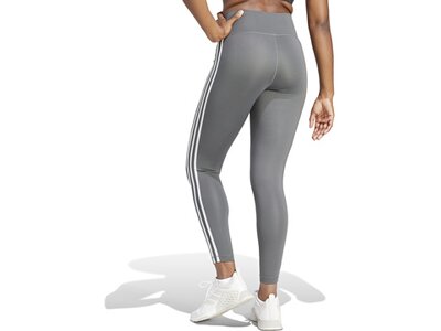 ADIDAS Damen Tight Train Essentials 3-Streifen High-Waisted Grau