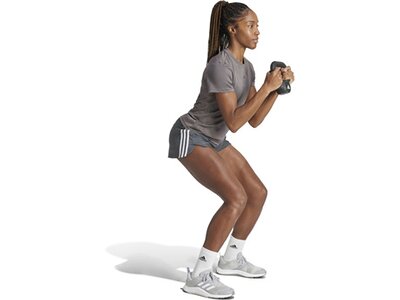 ADIDAS Damen Shorts Pacer Training 3-Streifen Woven High-Rise (Länge 3 Zoll) Grau