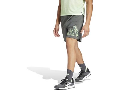 ADIDAS Herren Shorts Workout Logo Knit (Länge 7 Zoll) Grau