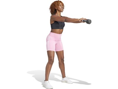 ADIDAS Damen Tight Training Essentials 3-Streifen High-Waisted kurze Pink