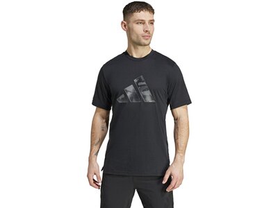 ADIDAS Herren Shirt Train Essentials Camo Graphic Logo Grau