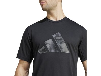 ADIDAS Herren Shirt Train Essentials Camo Graphic Logo Grau