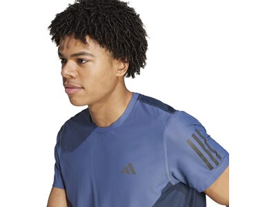 ADIDAS Herren T-Shirt Own the Run Colorblock AEROREADY Blau