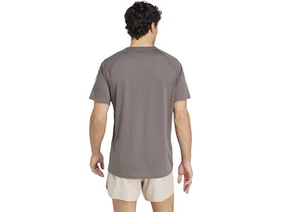 ADIDAS Herren T-Shirt Own the Run 3-Streifen Grau
