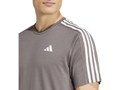 ADIDAS Herren T-Shirt Own the Run 3-Streifen Grau