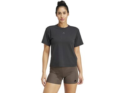 ADIDAS Damen Shirt Power Back-Cutout 3-Streifen Grau