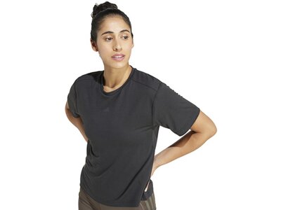 ADIDAS Damen Shirt Power Back-Cutout 3-Streifen Grau
