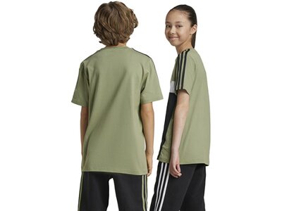 ADIDAS Kinder Shirt Tiberio 3-Streifen Colorblock Cotton Kids Grau