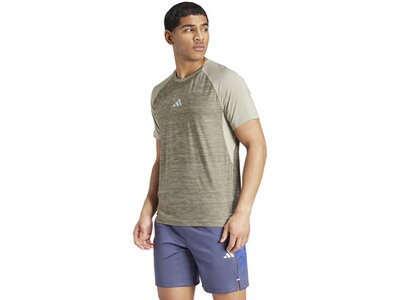 ADIDAS Herren Shirt Gym+ Training 3-Streifen Grau