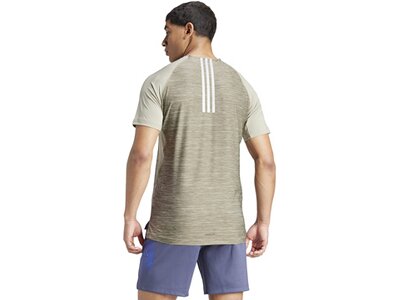 ADIDAS Herren Shirt Gym+ Training 3-Streifen Grau