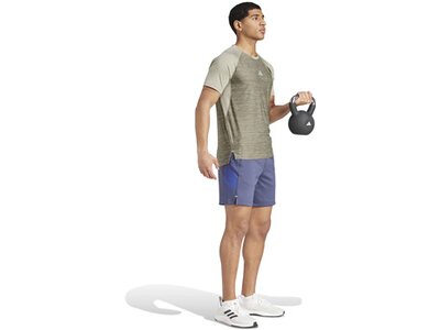 ADIDAS Herren Shirt Gym+ Training 3-Streifen Grau