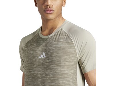 ADIDAS Herren Shirt Gym+ Training 3-Streifen Grau