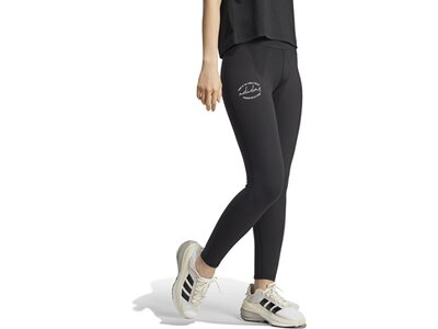 ADIDAS Damen Tight Signature Graphic Print High-Waisted Schwarz