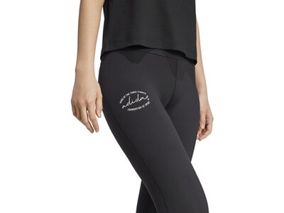 ADIDAS Damen Tight Signature Graphic Print High-Waisted Schwarz