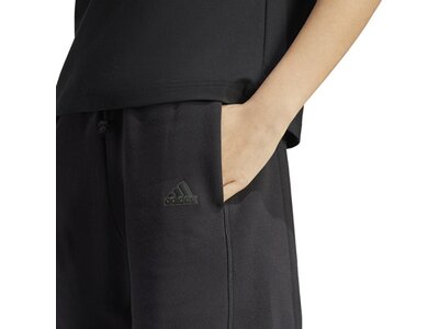 ADIDAS Damen Hose Signature Graphic Print Fleece Loose Schwarz