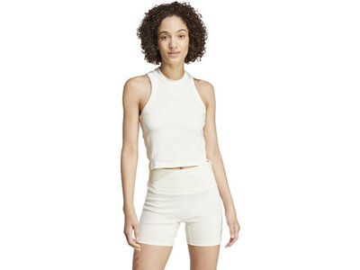 ADIDAS Damen Top Lounge Ribbed Crop Weiß