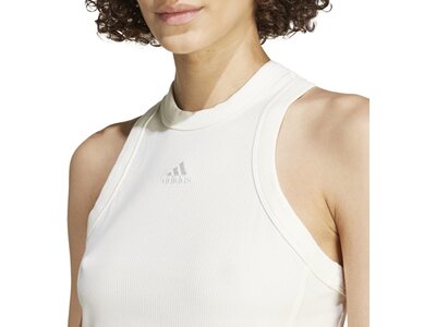 ADIDAS Damen Top Lounge Ribbed Crop Weiß