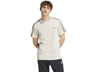 ADIDAS Herren Shirt Essentials Single Jersey 3-Streifen Grau