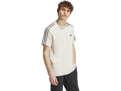 ADIDAS Herren Shirt Essentials Single Jersey 3-Streifen Grau