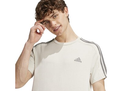 ADIDAS Herren Shirt Essentials Single Jersey 3-Streifen Grau
