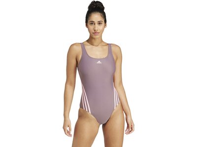 ADIDAS Damen Badeanzug 3-Streifen Grau